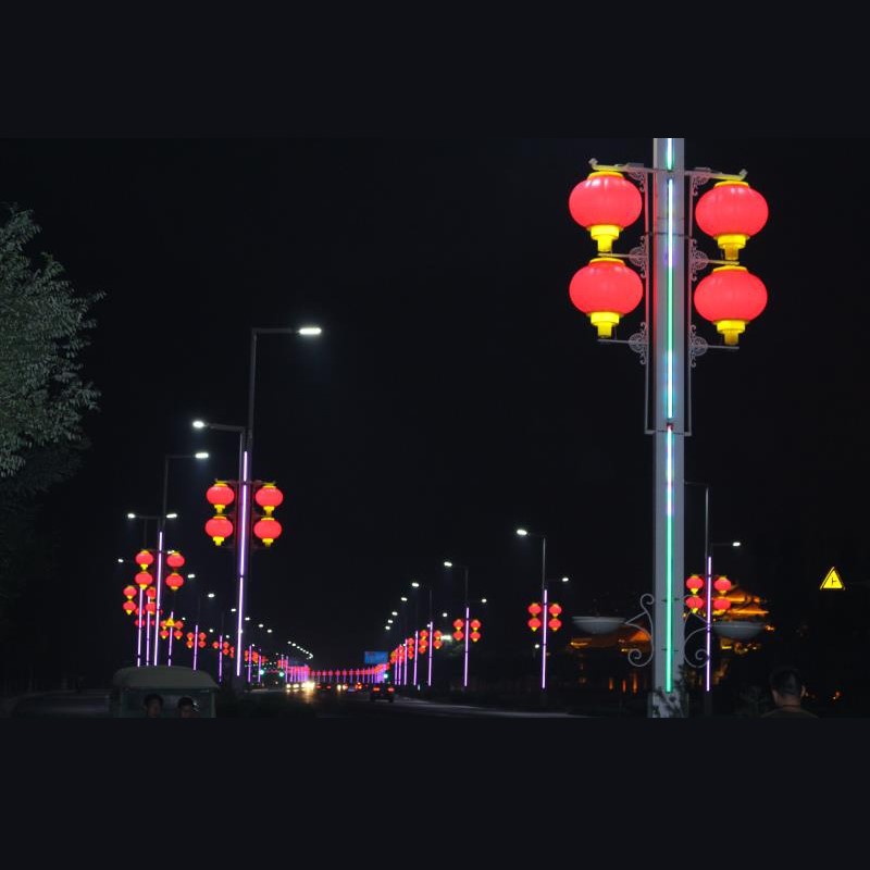 市政道路路杆装饰连串压克力塑料发光LED灯笼电线杆灯笼城市亮化
