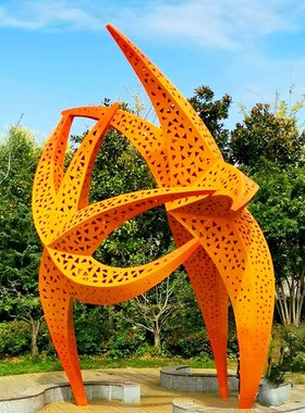 城市商业街不锈钢创意雕塑户外大型抽象海星塑像制作园林广场摆件