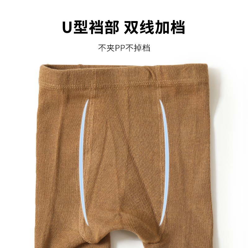 儿童打底裤秋冬纯棉婴儿连体袜子春秋薄款外穿大PP白色宝宝连裤袜