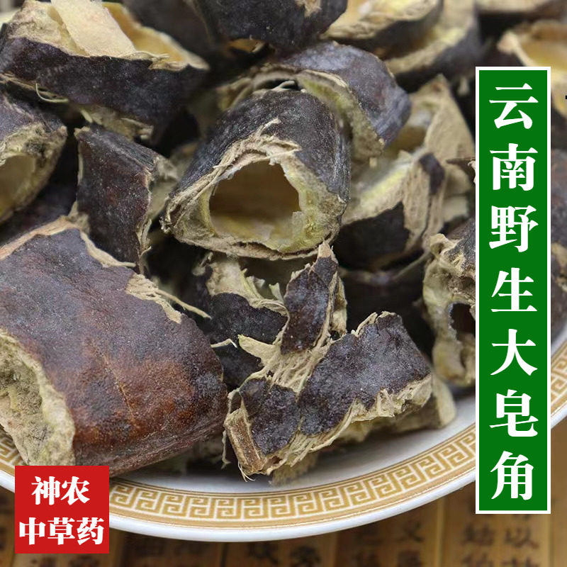 云南材纯天然大皂角500g洗头中草药无添加大皂荚出胶多高浓稠