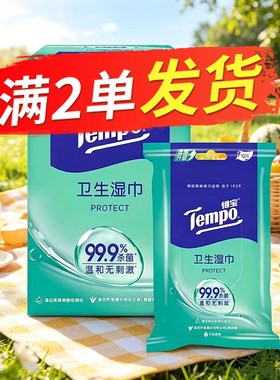 得宝卫生湿巾无酒精不粘腻湿纸巾