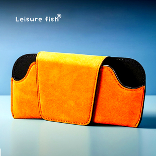 Alcantara车载磁吸半包眼镜盒遮阳板墨镜盒适用于宝马奔驰保时捷