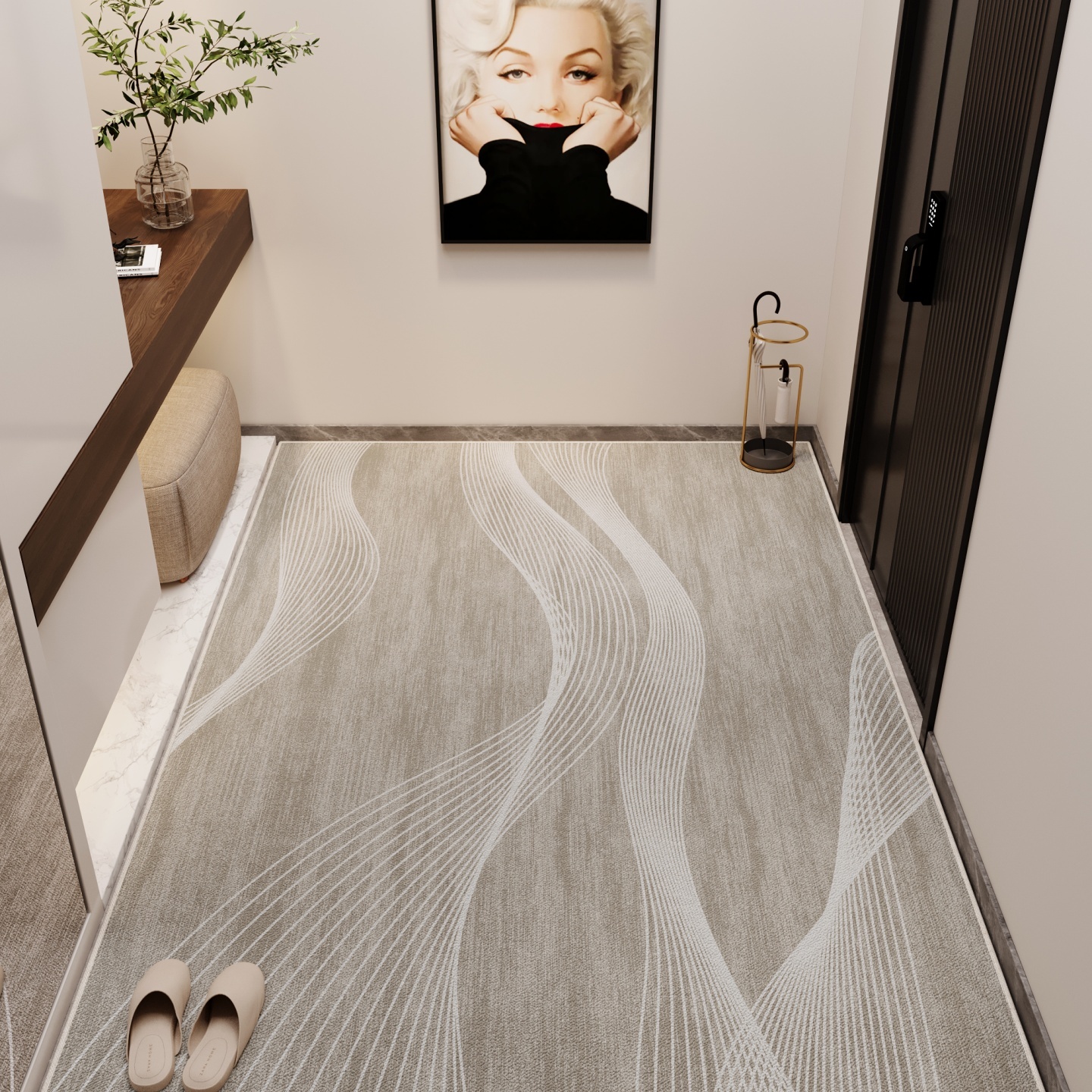 高级地垫入户地毯玄关门垫家用可裁剪定制入门脚垫现代环保耐脏