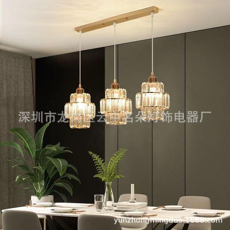 供应三头水晶餐吊灯新款现代简约餐厅客厅装饰吊灯创意个性吊灯