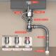 厨房大单槽下水器下水道排水管洗菜盆下水管防返臭洗脸盆下水管