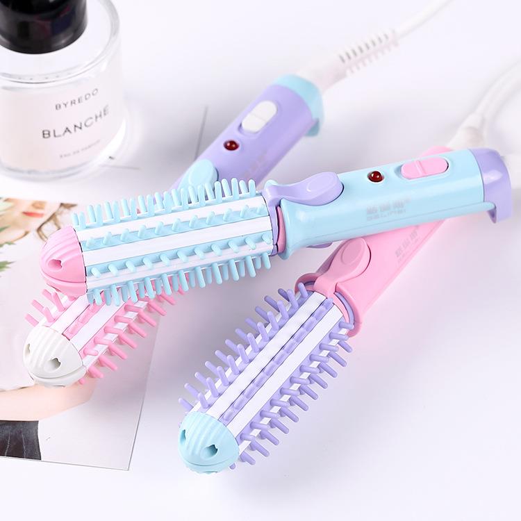 专业韩版防烫梳齿二合一卷发棒直卷两用刘海内扣迷你小夹板