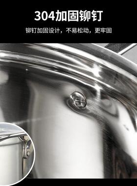 煜日304不锈钢汤锅 全钢无磁加厚不锈钢锅 可印LOGO厂家