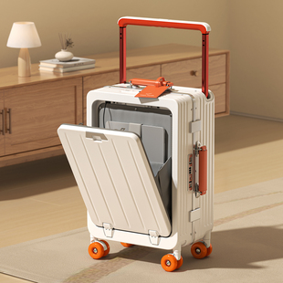 otrily前开口溜冰轮行李箱女小型宽拉杆箱男多功能登机旅行箱皮箱