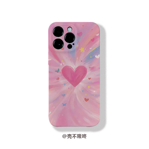 治愈粉色爱心菲林手机软壳