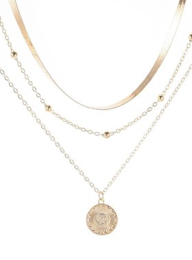 925 Sterling Silver Three-Layer Round Necklace SimpleY Snake