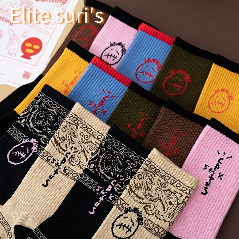 Men socks Travisn Scott Skate Crew Socks Men Sport Travis Sc