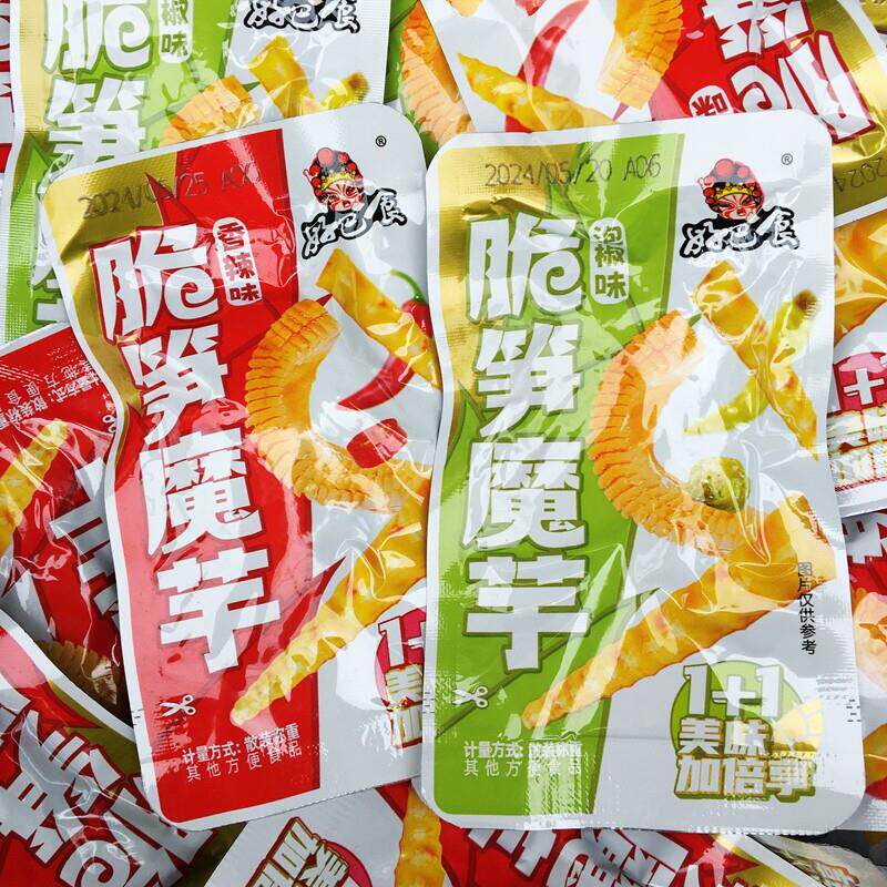 脆笋魔芋素毛肚香辣脆爽泡椒味四川特产办公室宿舍解馋零食