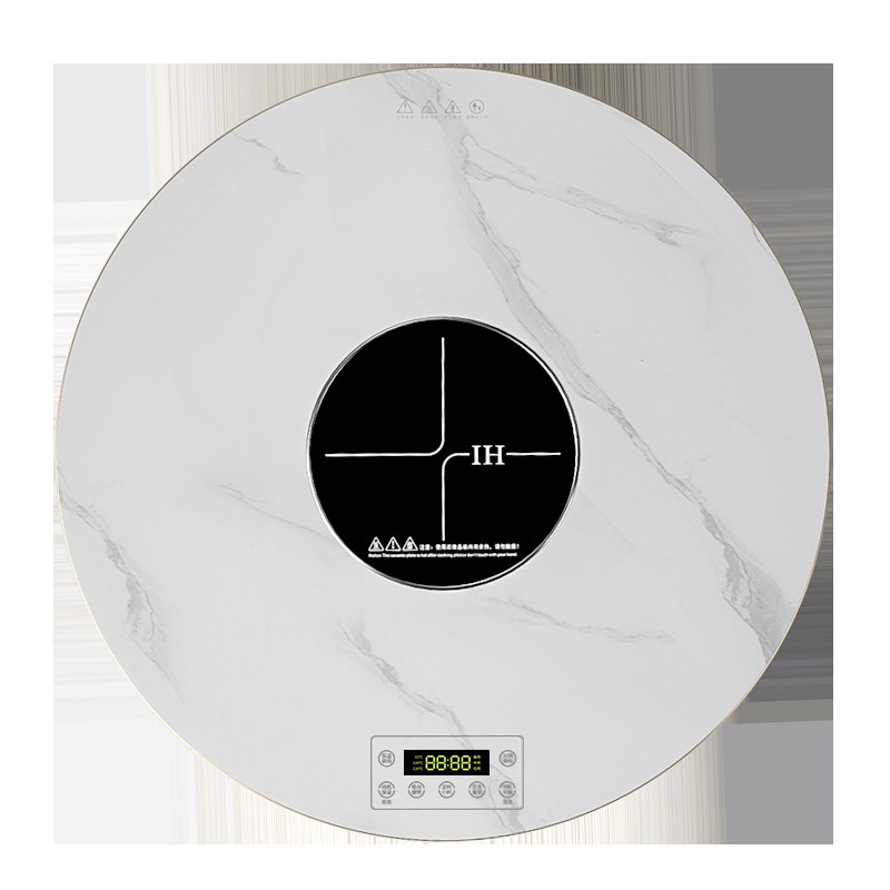 白色带火锅饭菜保温板热菜板家用圆形旋转餐桌加热转盘桌面暖菜板