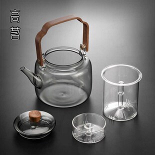 提梁泡茶器电陶炉烧水壶围炉煮茶炉 耐高温玻璃煮茶壶2024新款