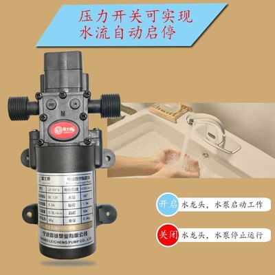 家用自吸增压泵h农用喷雾高压洗车泵电动隔膜泵直流12V 24V60W抽