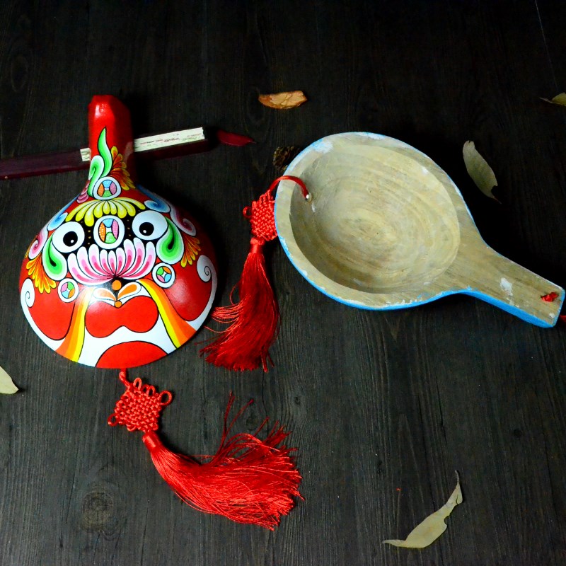 纯手工绘画京剧社火马勺脸谱面具装饰挂件中国风小礼品送老外民俗