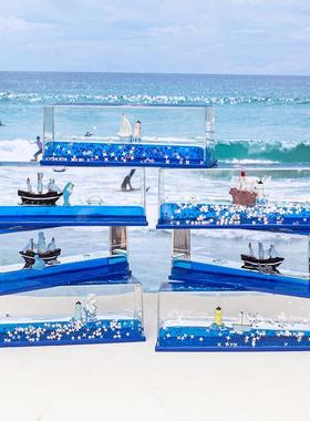 网红解压轮船流体漂流瓶入油海盗船航母漂浮小船摆件男生生日礼物
