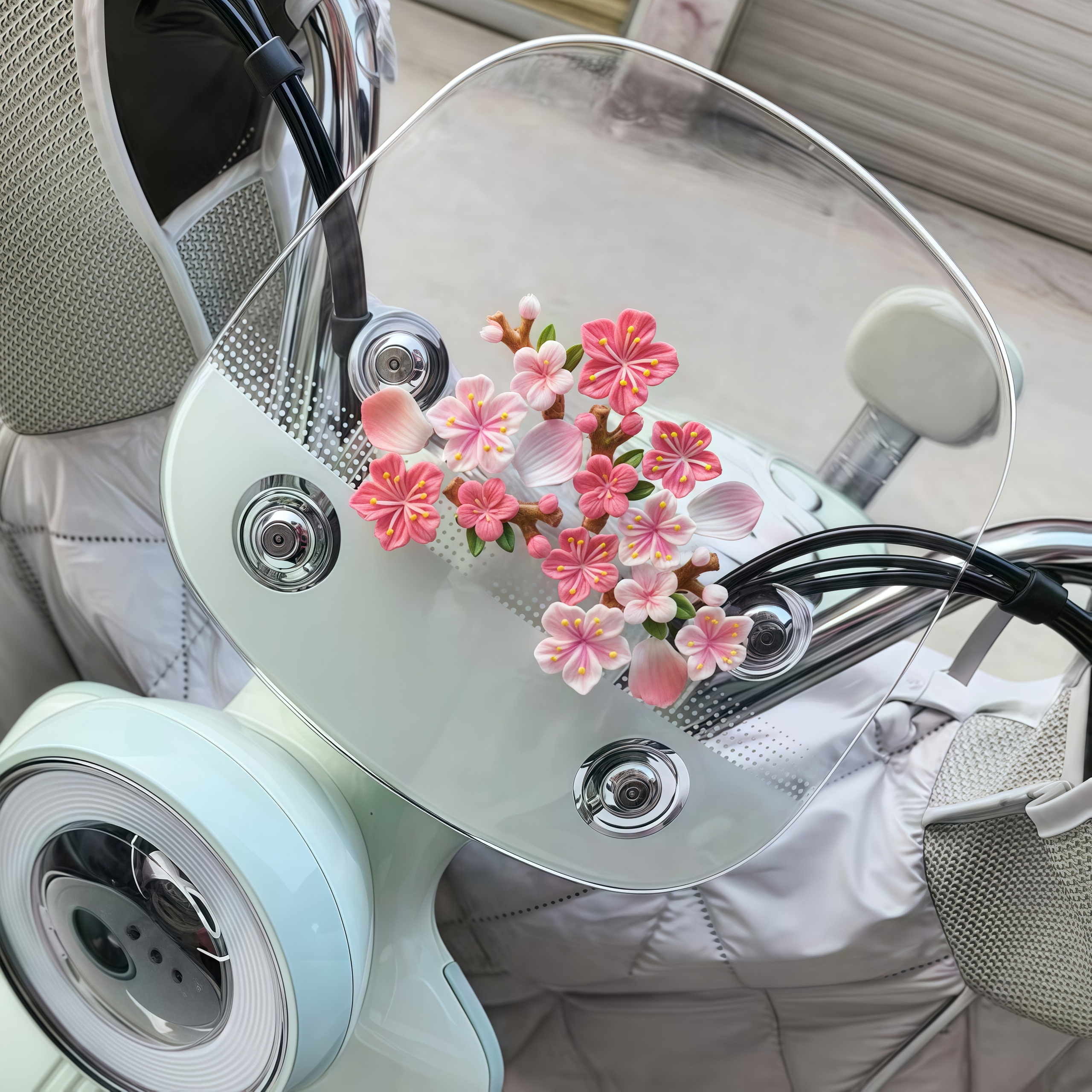 桃花无痕3D立体贴车内饰品摆件