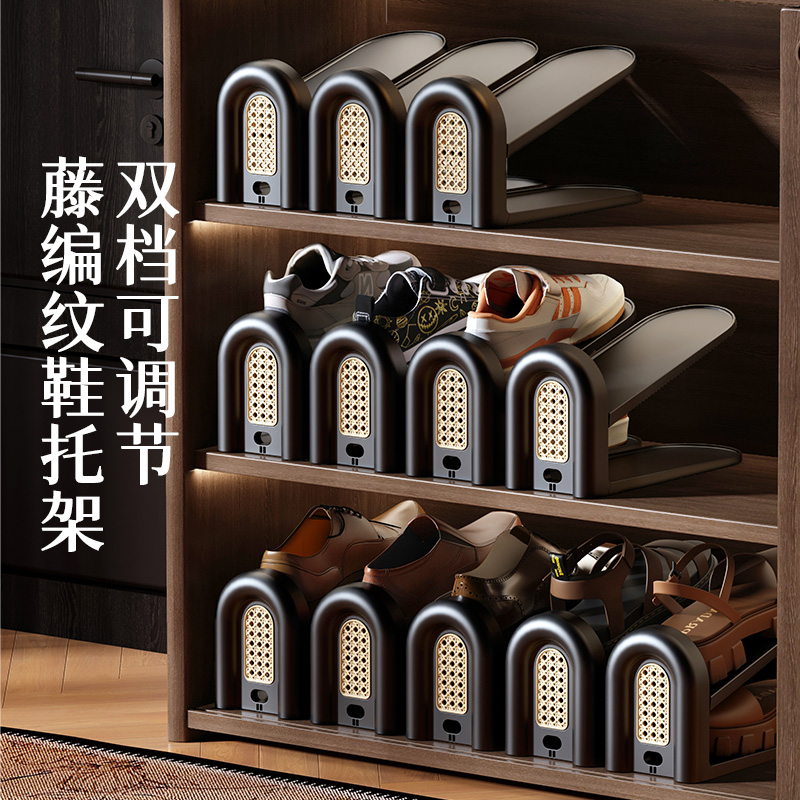 中古风藤编鞋架门口室内家用
