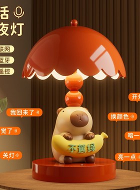 可爱卡皮巴拉台灯l摆件卧室床头装饰小夜灯送女生乔迁新居生日礼