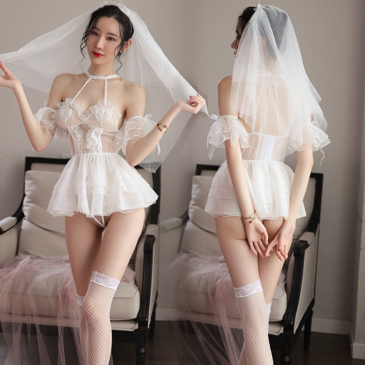 情趣内衣纯欲新娘装女激情制服蕾丝清纯甜美婚纱性感透明公主套装