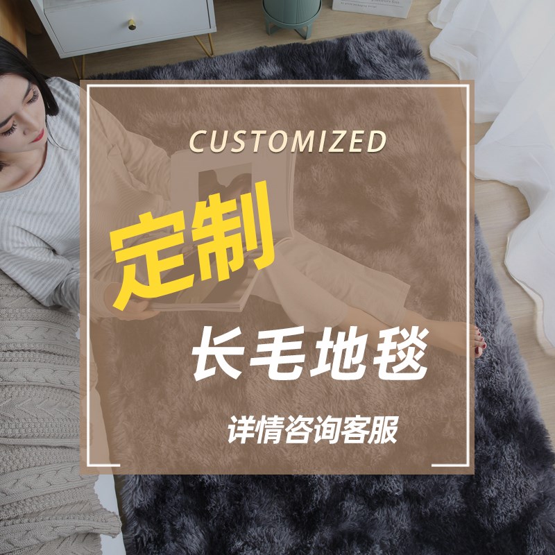 女孩房间地毯卧室床边毛毯地垫粉色长毛绒垫子P冬天加厚飘窗可定
