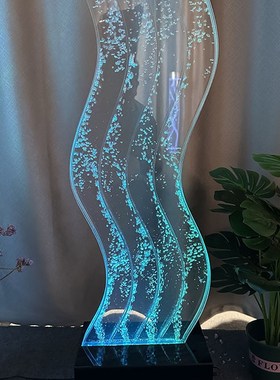 屏风隔断水幕墙2023新款客餐厅酒店玄关入户门鱼缸流水生财气泡墙