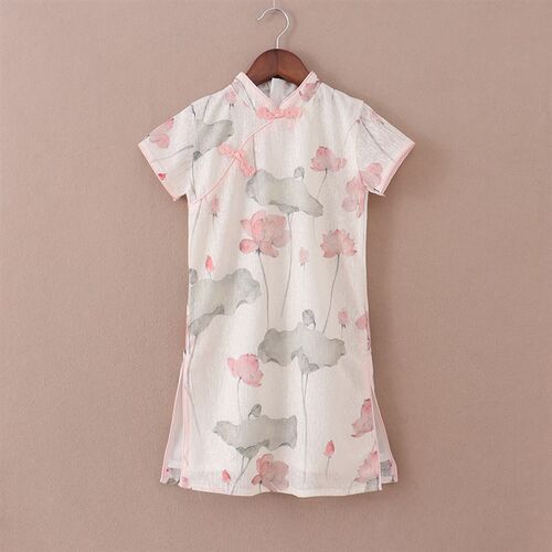 儿童旗袍2024新款夏季中国风女童改良中式礼服连衣裙小女孩洋气薄