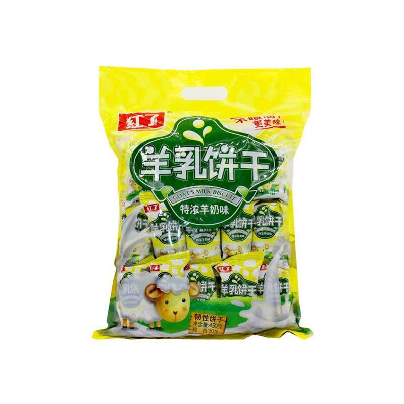 红瞭羊乳饼干 干450克大袋装特浓羊奶味韧性饮干即食零食代餐美味