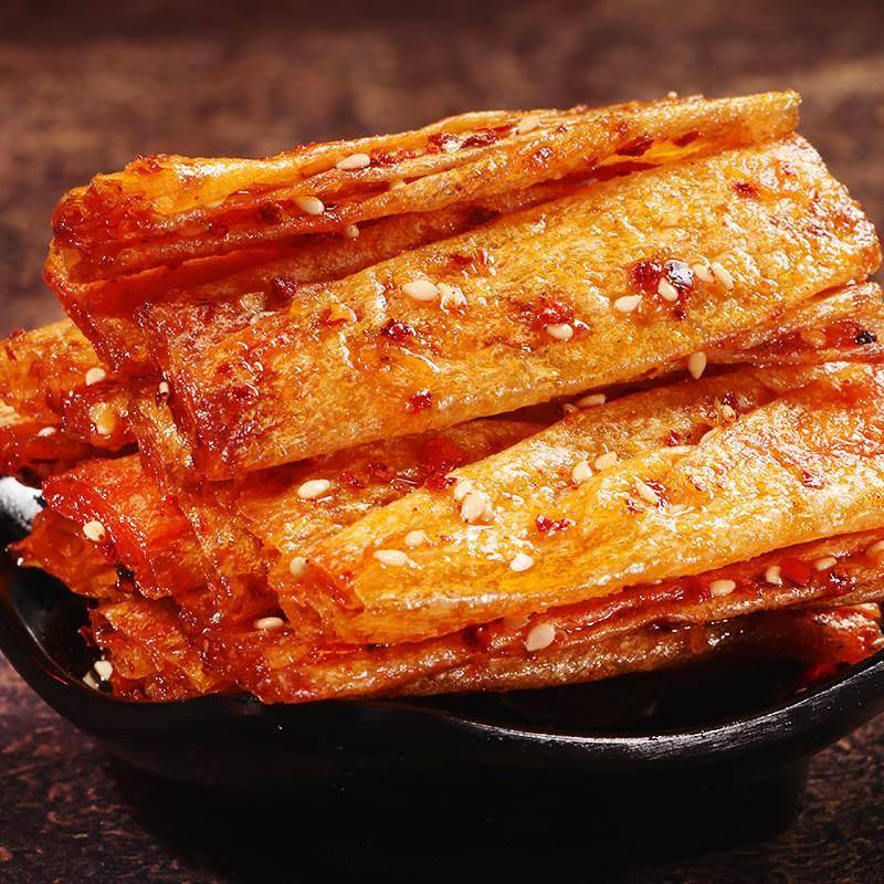 汨水娃手撕豆卷烤豆皮豆片平江辣条网红大辣片辣条零食品湖南特产