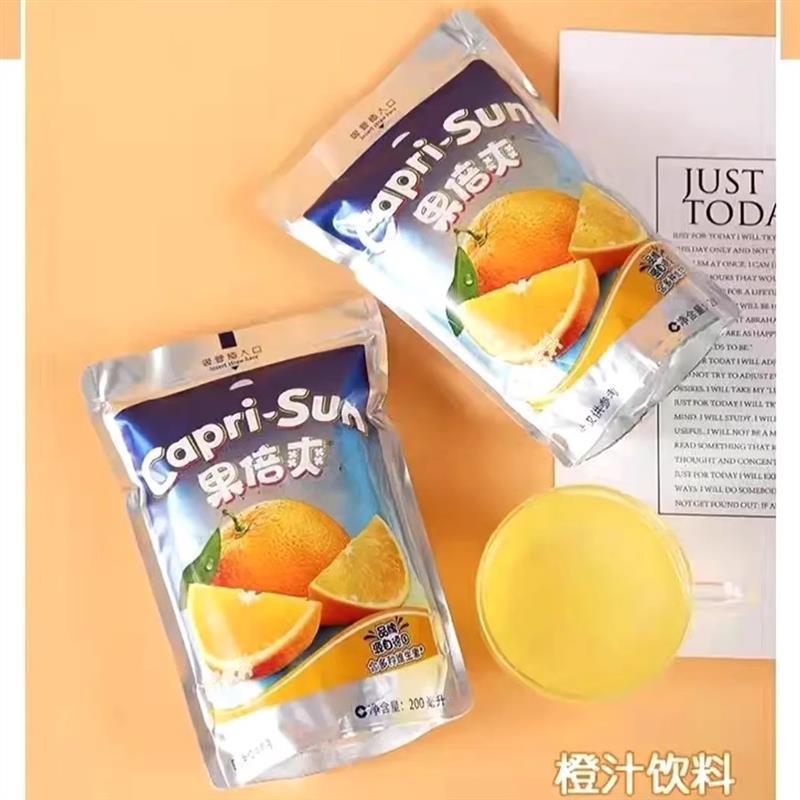 德国capri-sun果倍爽原装进口儿童果汁橙汁桃苹果味200ml袋装整箱
