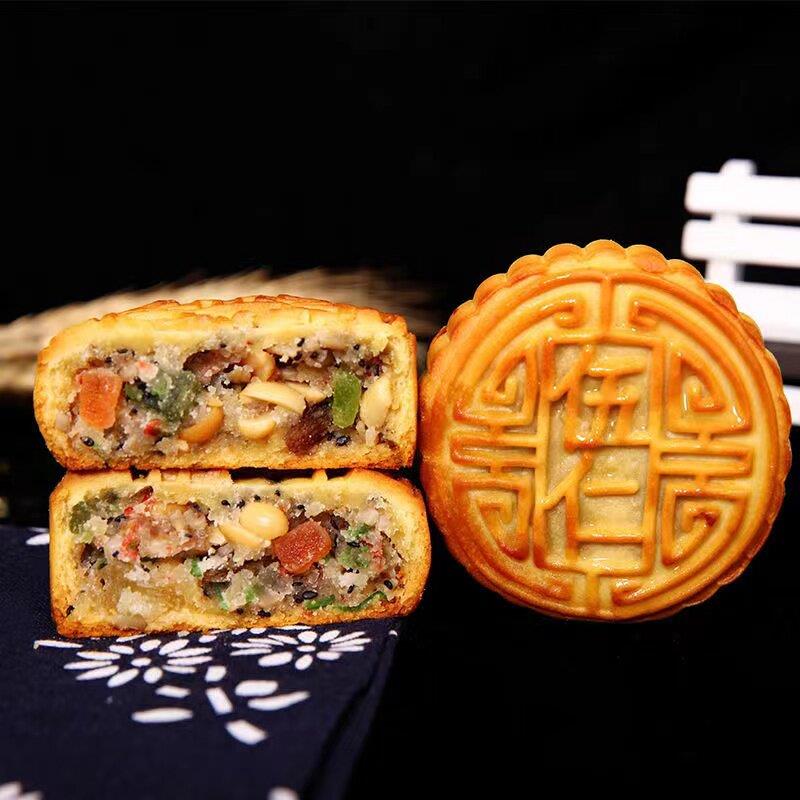 新货100克大广式月饼老五仁月饼老式大五仁月饼散装纯手工多口味