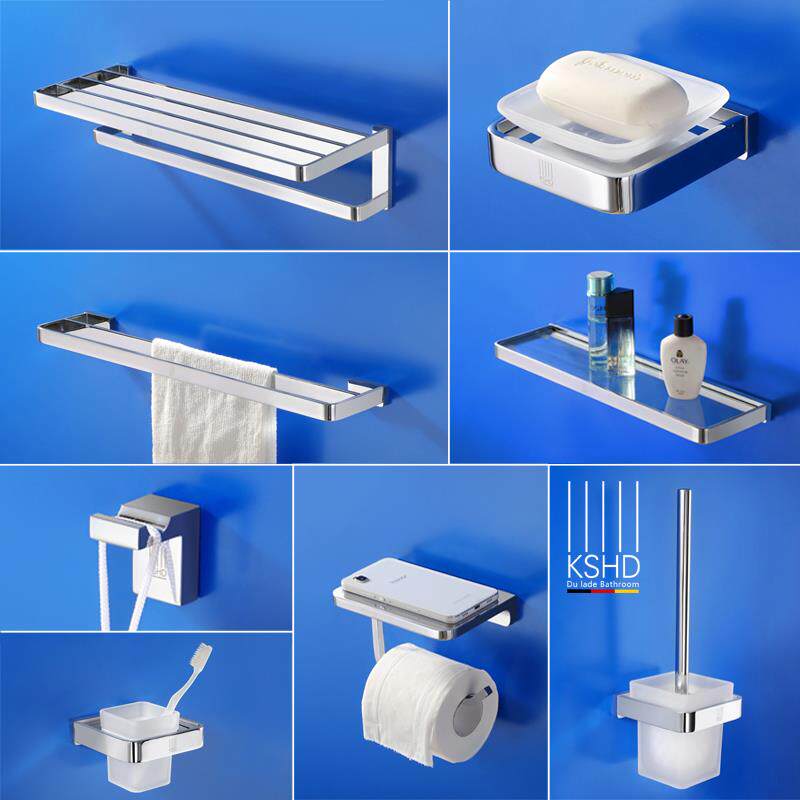 德国杜拉德当代L系列双层浴巾架毛巾杆马桶刷纸巾架浴室全铜挂件