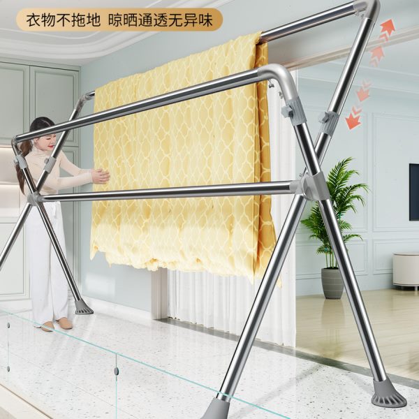 升降晒被子神器室外折叠晾衣架不锈钢凉阳台伸缩衣杆家用落地室内