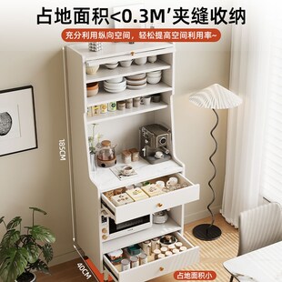 实木餐边柜一体靠墙高柜小户型厨房窄柜咖啡机柜茶水柜家用置物柜