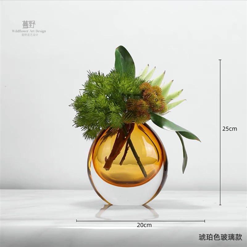 现代简约小桌花售楼处茶几样板间餐桌摆件仿真花艺套装设计师款