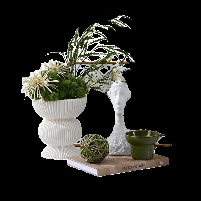 现代样板间客厅茶几玄关花艺餐桌餐边柜软装饰品陈设