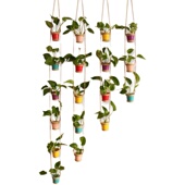 幼儿园壁挂铁艺麻绳水培瓶盆家居店铺装 饰挂件