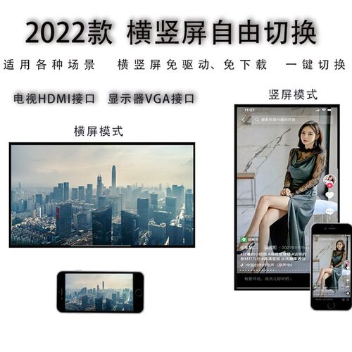 丛手同屏器电视办公电脑智能连接投屏设备晰卡顿