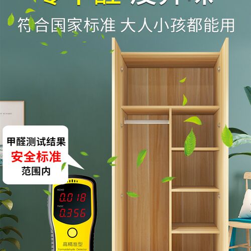现代实木经济型柜子出租房用两门组卧室小衣橱