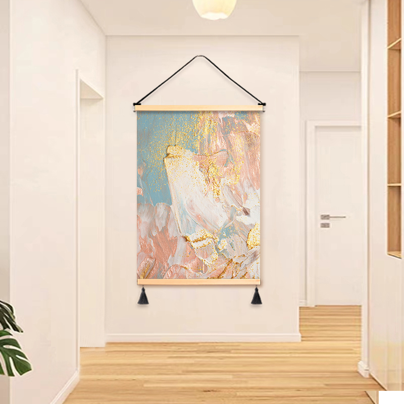 简约现代客厅装饰画玄关画餐厅卧室床头走廊布艺挂画定制图片