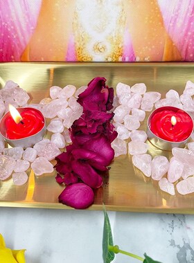 不锈钢 托盘烛台 方盘平底盘长方形果盘水Q晶置物盘 金色银色