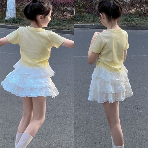 吉小可女童百褶蛋糕裙2025x春款女童半身短裙女宝宝蓬蓬裙公主裙