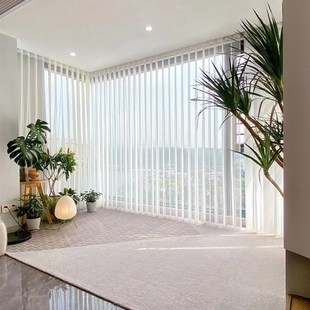 幻影纱垂直竖百叶纱帘不透人梦幻帘客厅阳台遮阳隔热窗帘电动轨道
