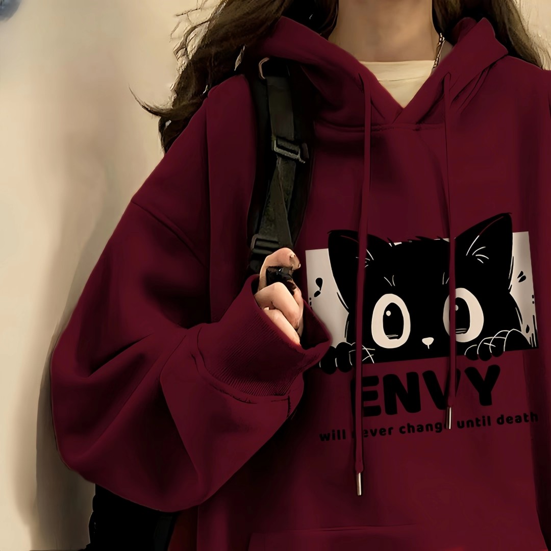 美式纯棉连帽卫衣女装2025秋冬季