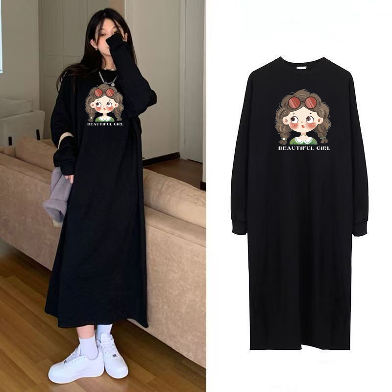 敏潮格伦新款时尚秋冬长袖连衣裙