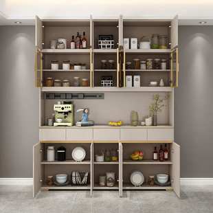 轻奢烤漆餐边柜现代简约客厅靠墙酒柜高柜一体到顶储物柜厨房碗柜