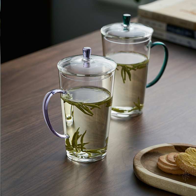 天久璃匠 300ml晶锐随心绿茶杯 高硼硅玻璃杯带手柄耐热办公杯个