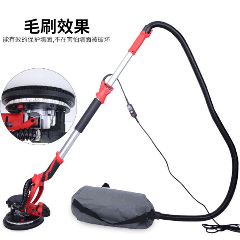新品多功能LED灯长杆磨墙机沙皮砂纸机 电动无尘墙面打磨机自吸尘