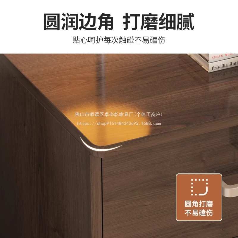 卓尚乾柜矮柜办公室带锁家用床头柜储物柜文件柜柜子带轮收纳柜抽